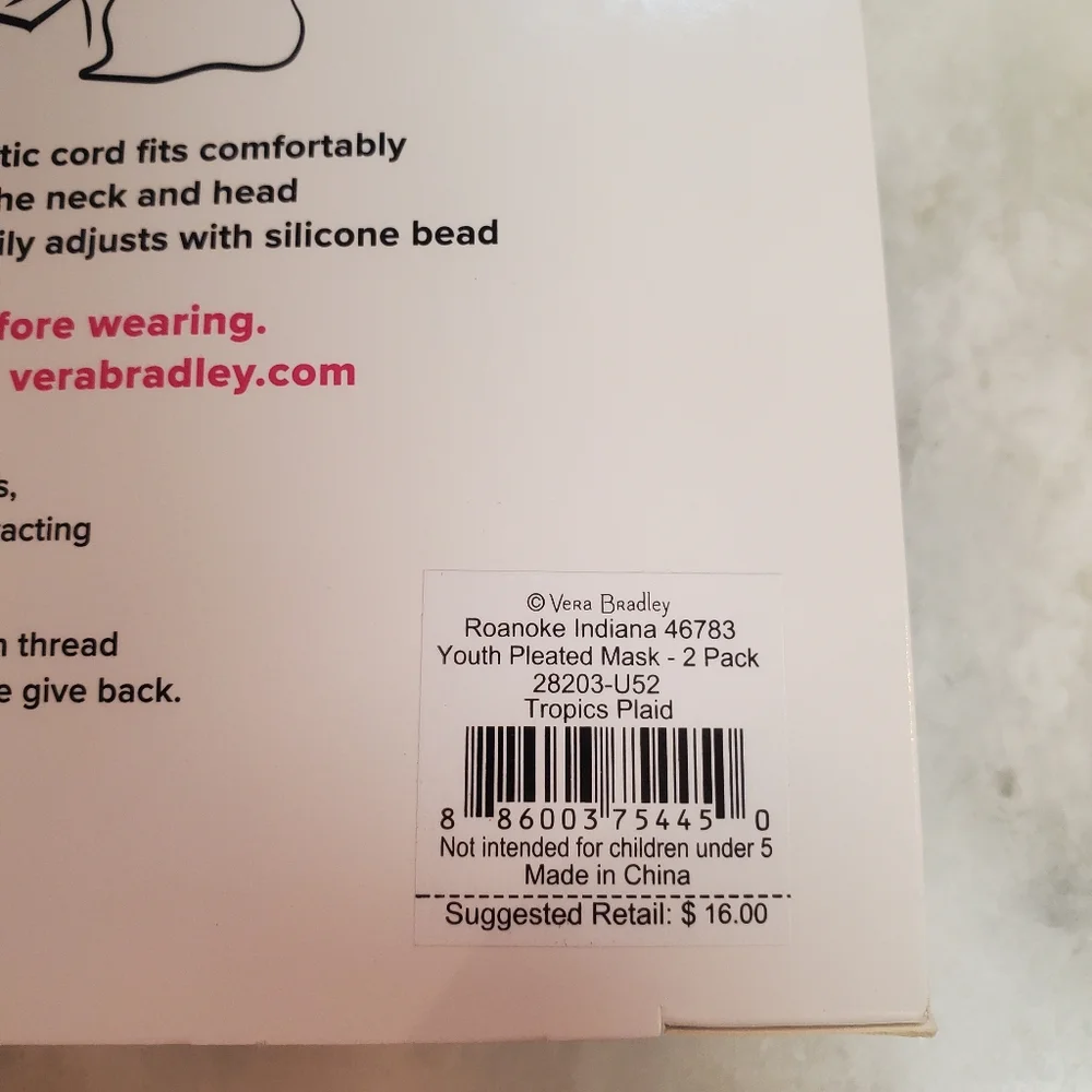 Vera Bradley Youth Masks New
